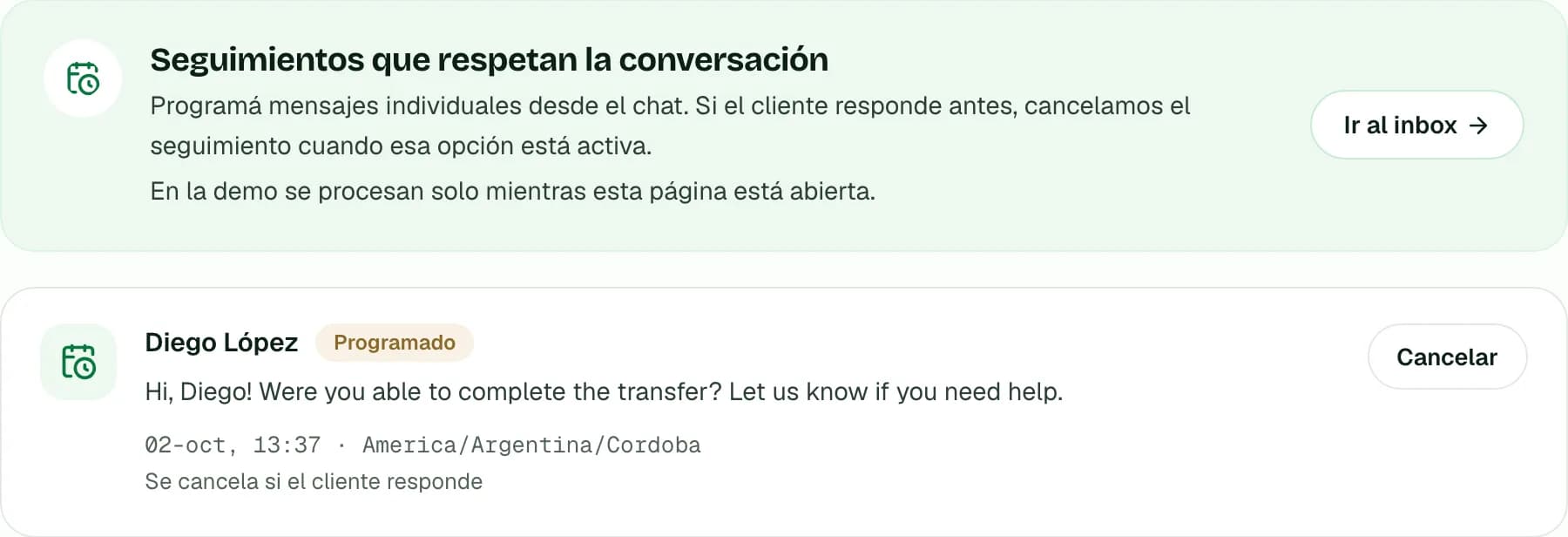 Mensaje programado